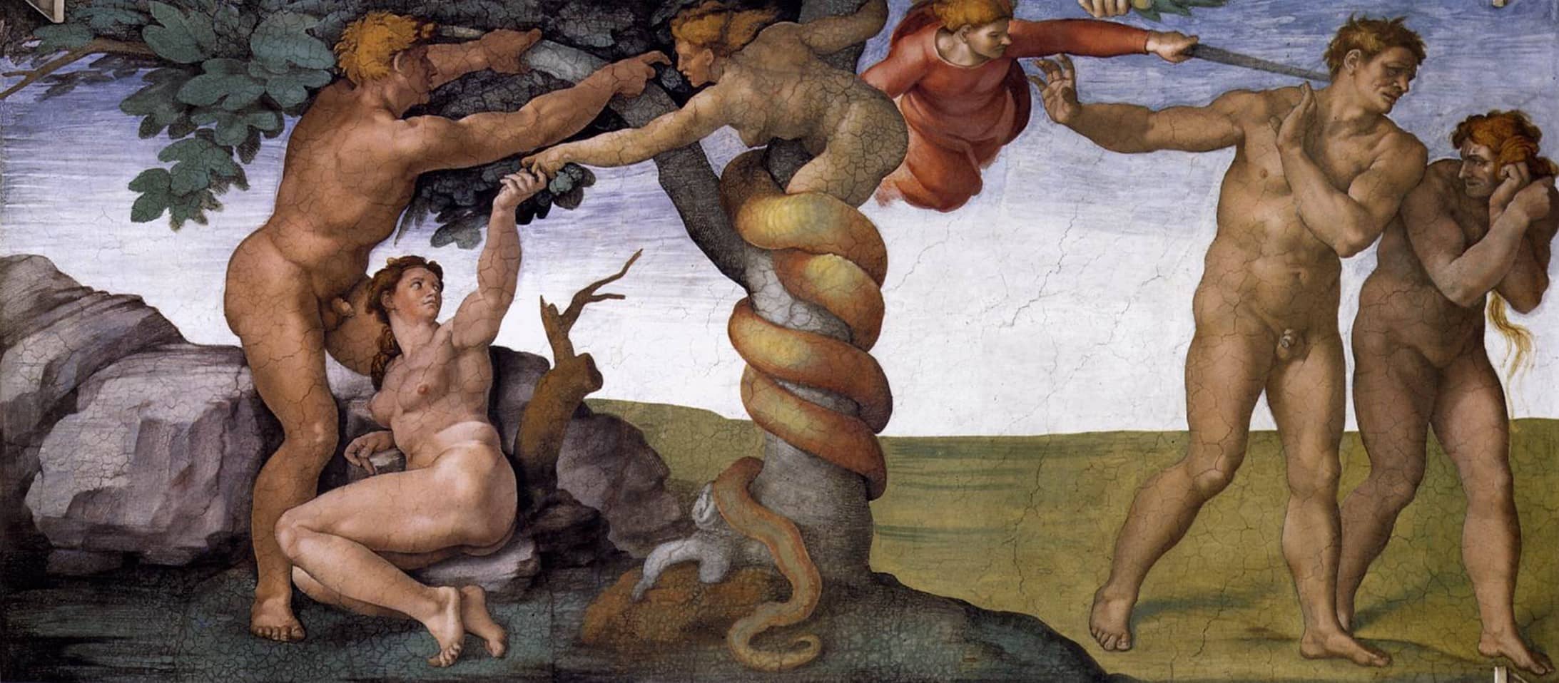 3 Peccato originale e cacciata dal paradiso terrestre - Michelangelo